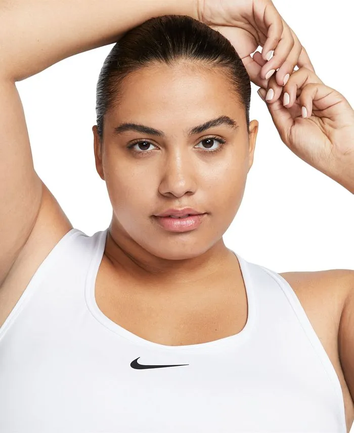 Active Medium Support Sports Bra with Soft Plus Size Logo ,  white