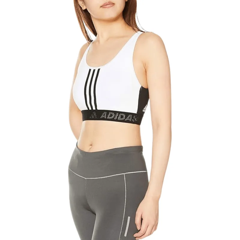 Adidas Womens Don't Rest 3-Stripes Bra in White