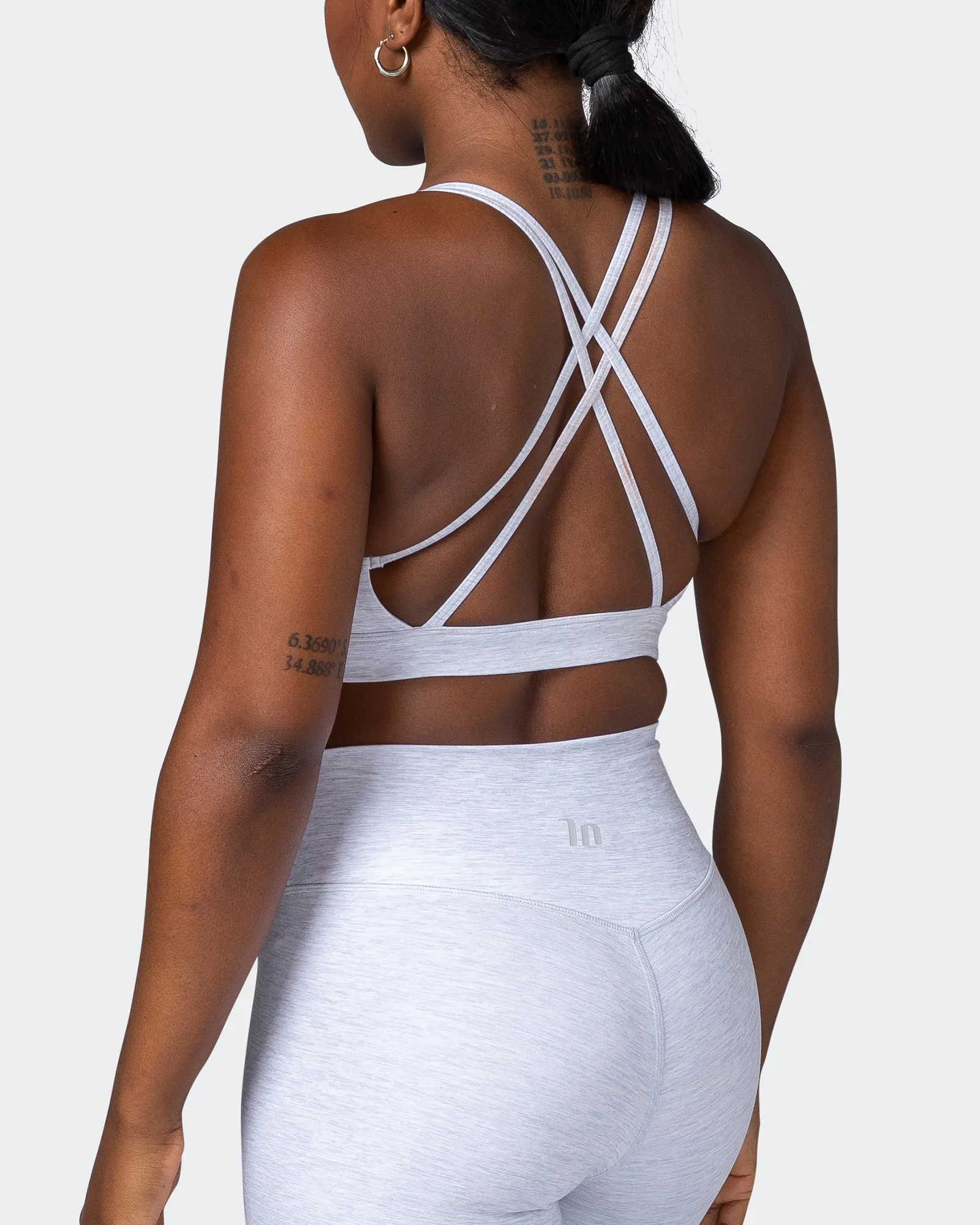 Aim High Bra - White Grey Marl