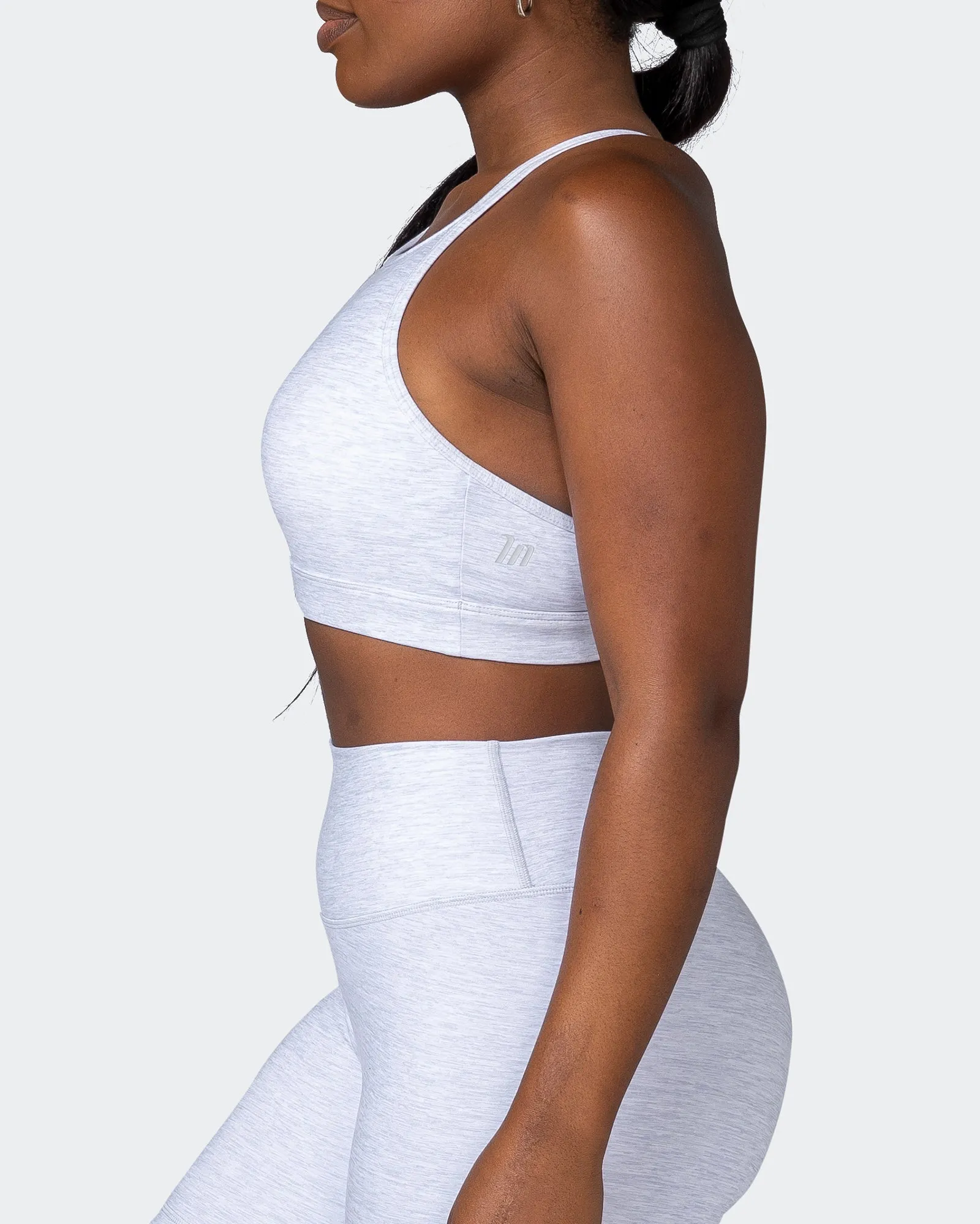 Aim High Bra - White Grey Marl