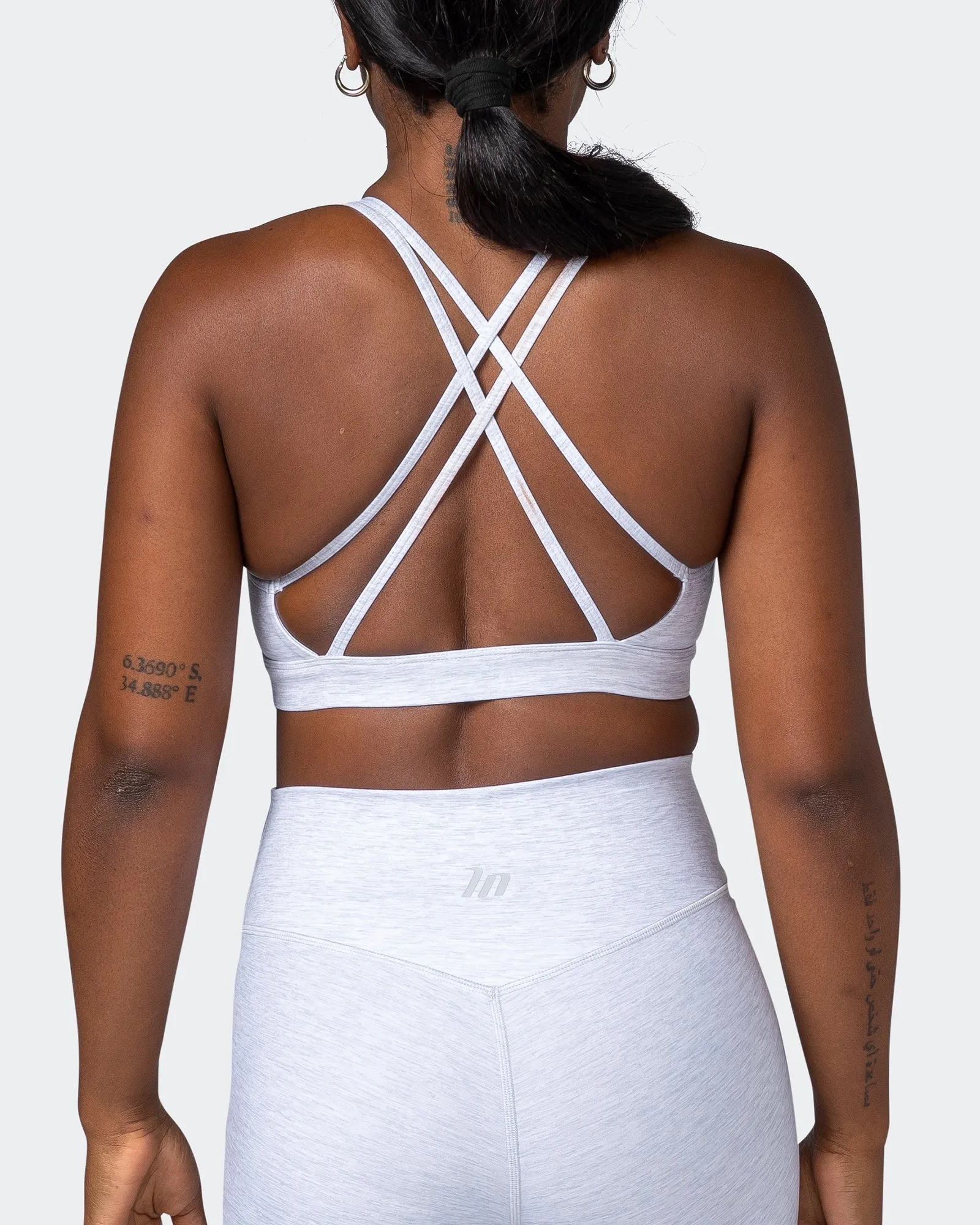 Aim High Bra - White Grey Marl