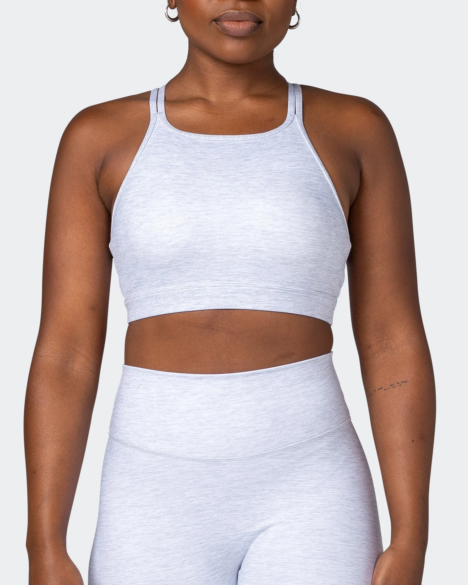 Aim High Bra - White Grey Marl