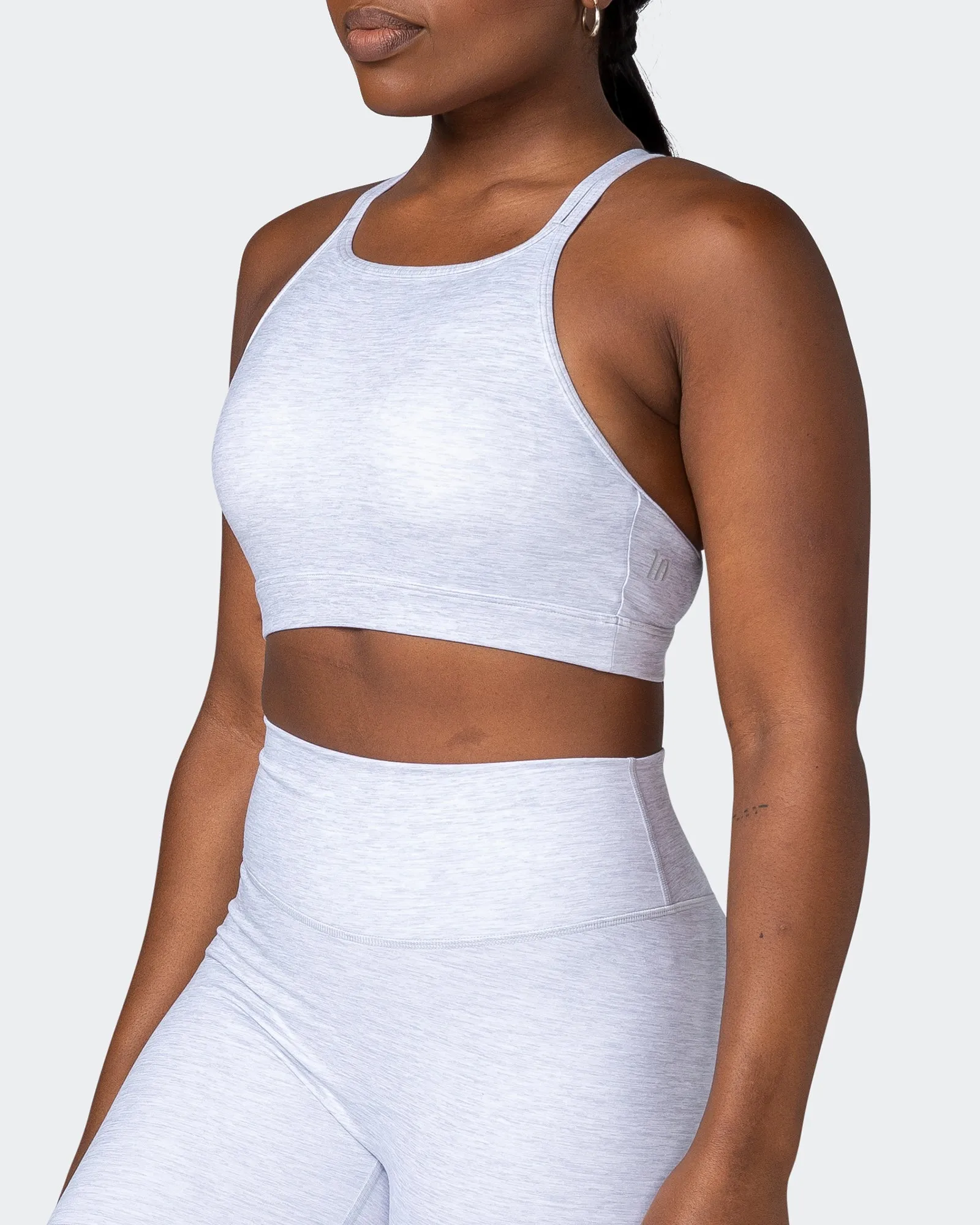 Aim High Bra - White Grey Marl