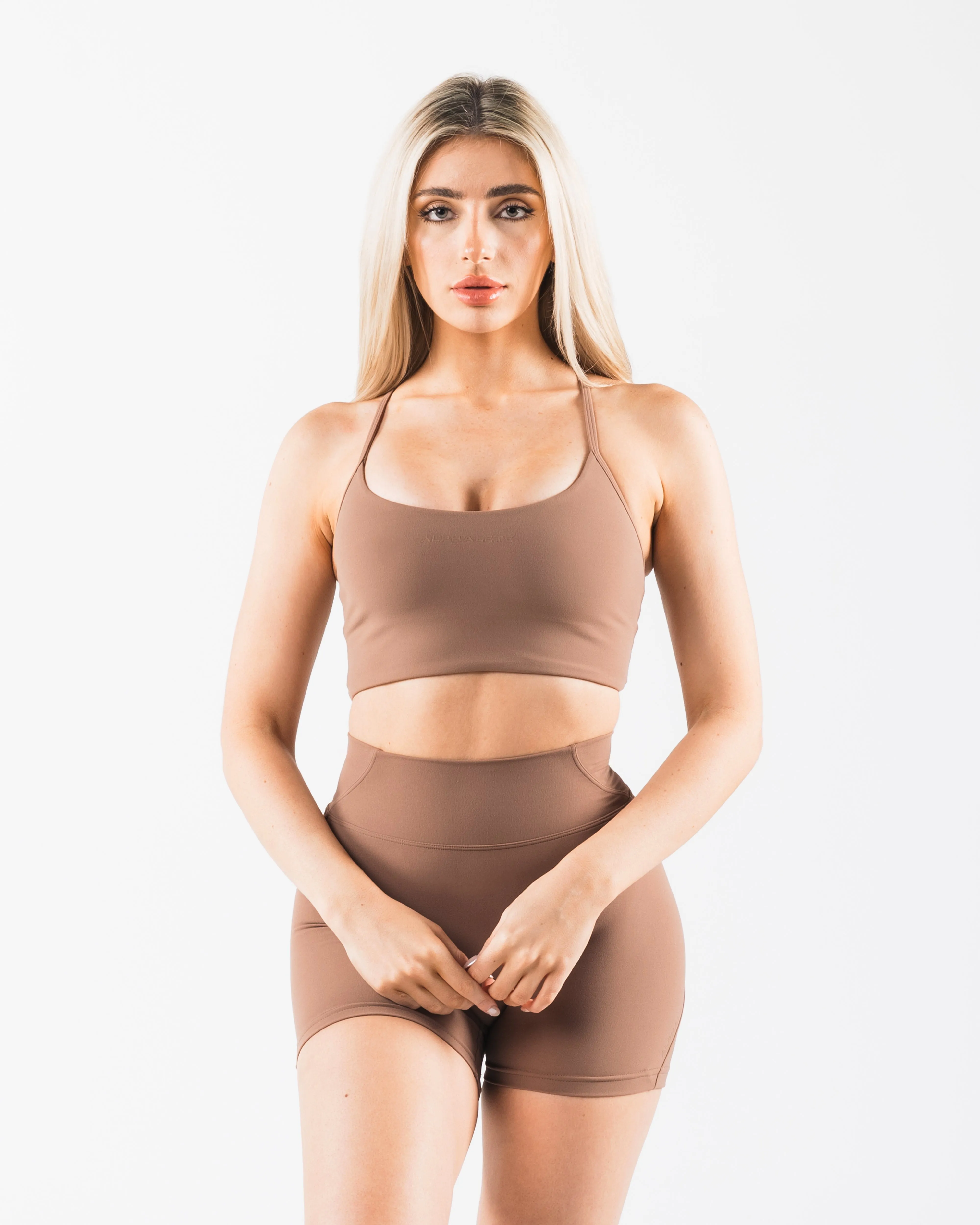 Aura Strappy Longline Bra - Oak