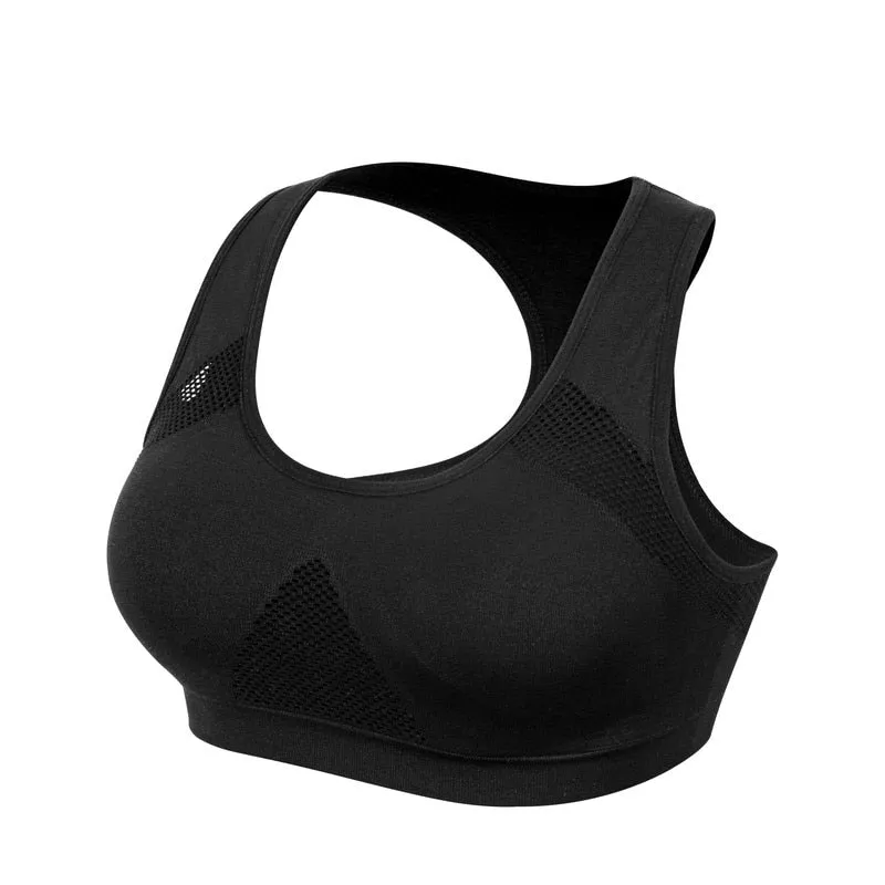 Breathable Sports Bra Absorbent Sweat Shockproof Padded Sports Bra Top Athletic Gym Running Fitness Yoga Sports Top