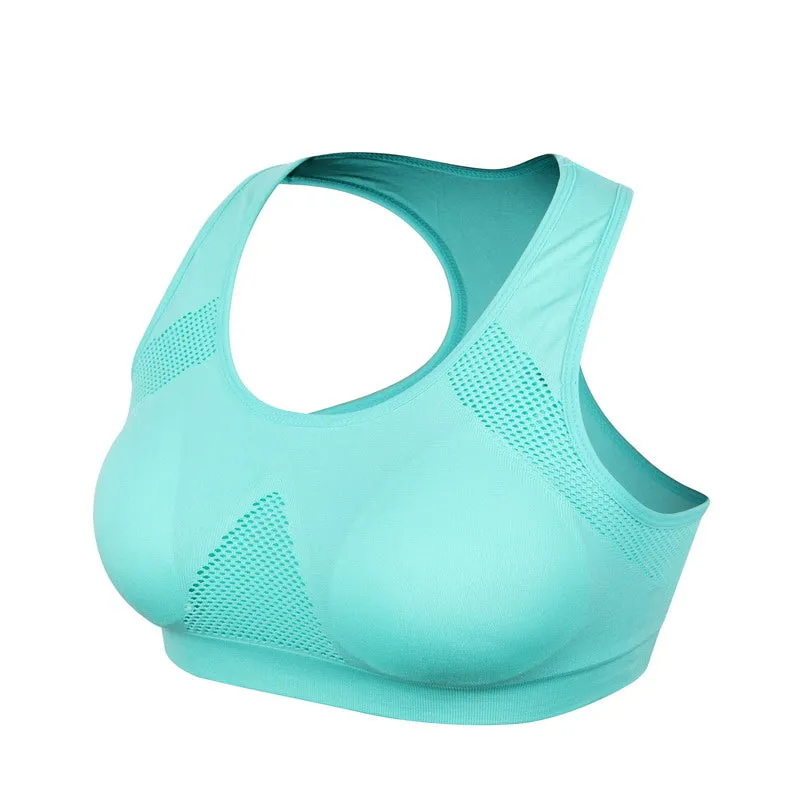 Breathable Sports Bra Absorbent Sweat Shockproof Padded Sports Bra Top Athletic Gym Running Fitness Yoga Sports Top