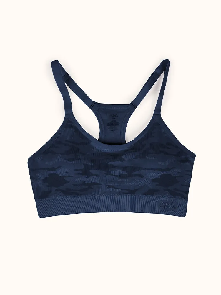 Camo Pattern Cami Sports Bra (2 Pack) - Blue/Black