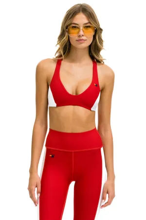 COLOR BLOCK BRALETTE  SPORTS BRA - CHERRY