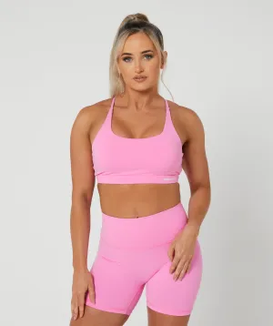 Core Strappy Sports Bra Candy Pink