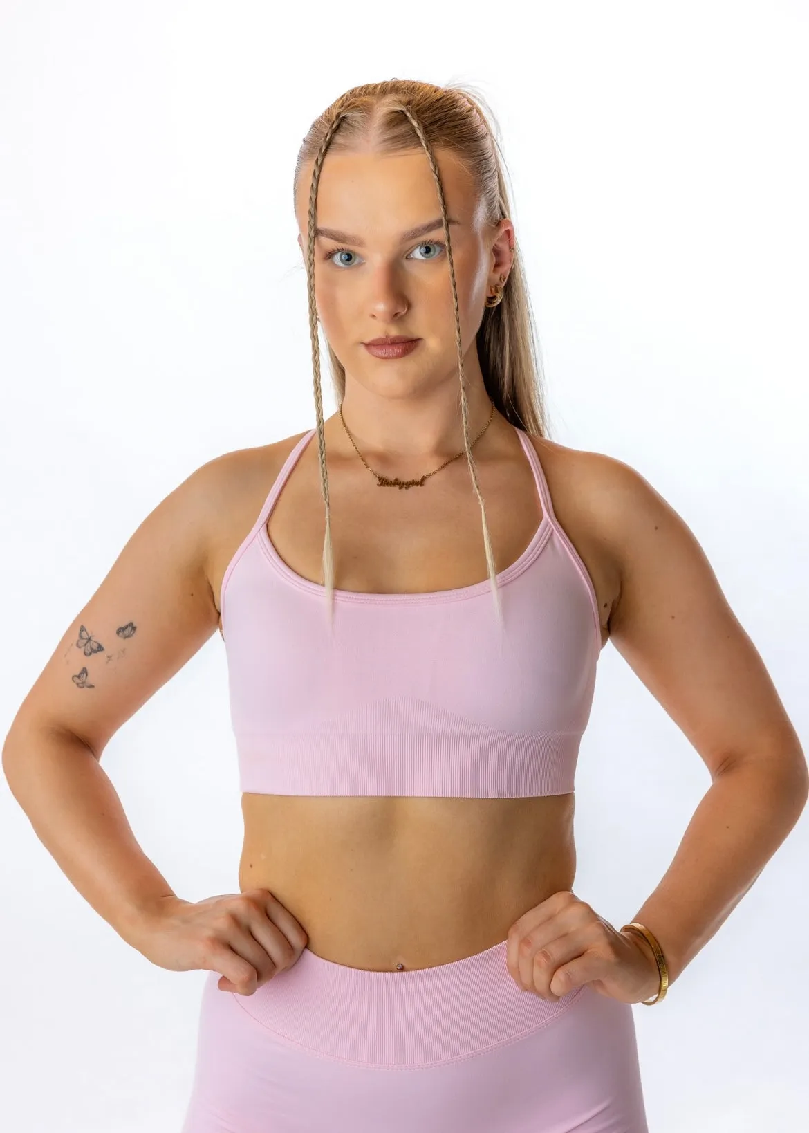 Cotton Candy Cross Back Sports Bra