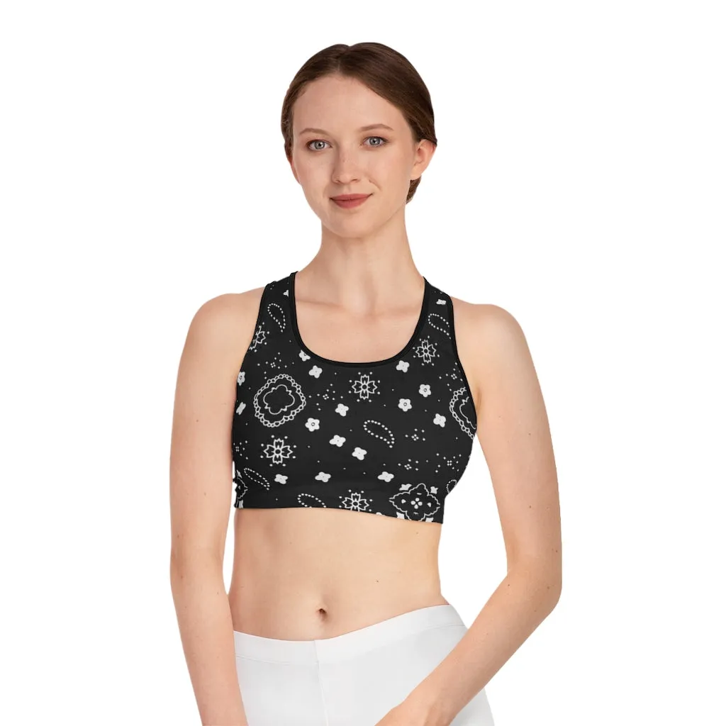 Crowgodshi Designer Black Colors Sports Bra