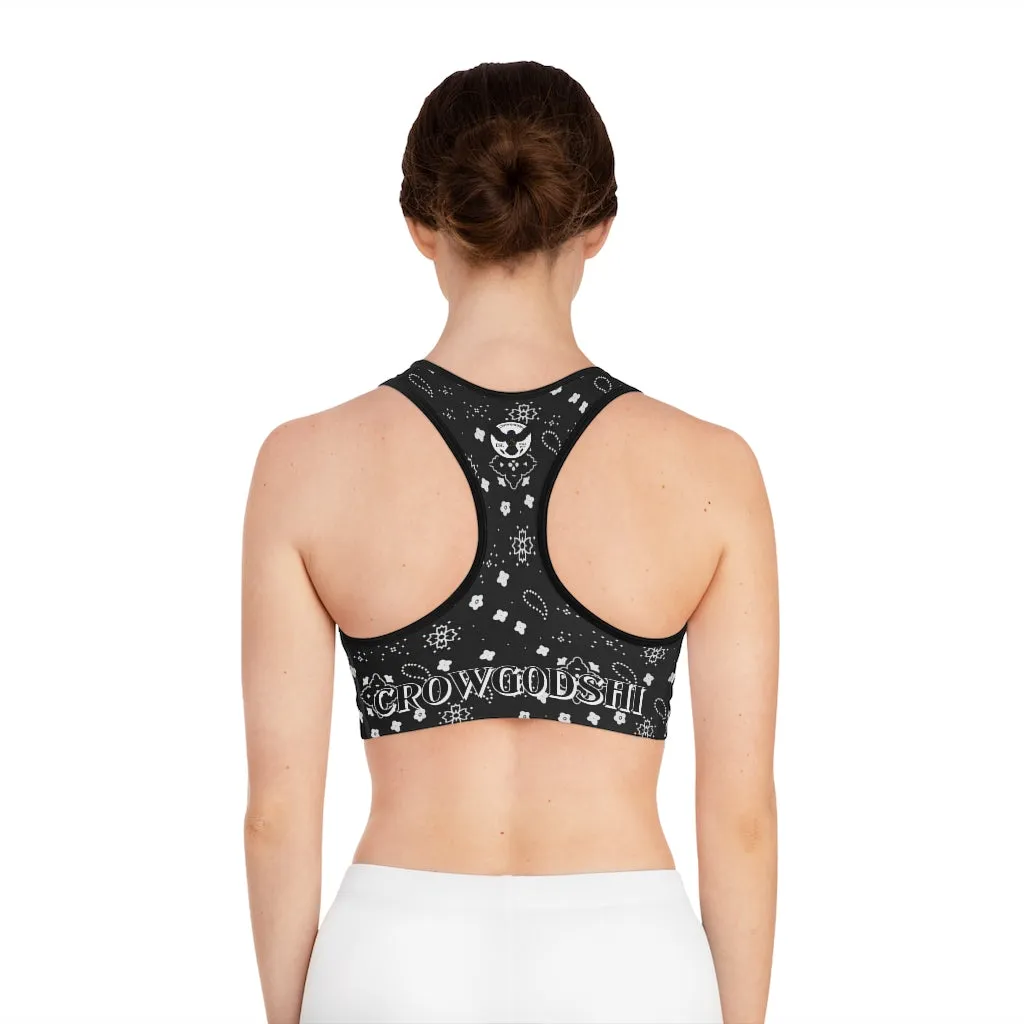 Crowgodshi Designer Black Colors Sports Bra