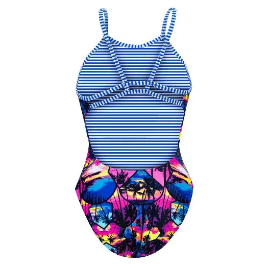 DOLFIN Uglies Womens Fragment Double Strap Back One Piece Swimsuit