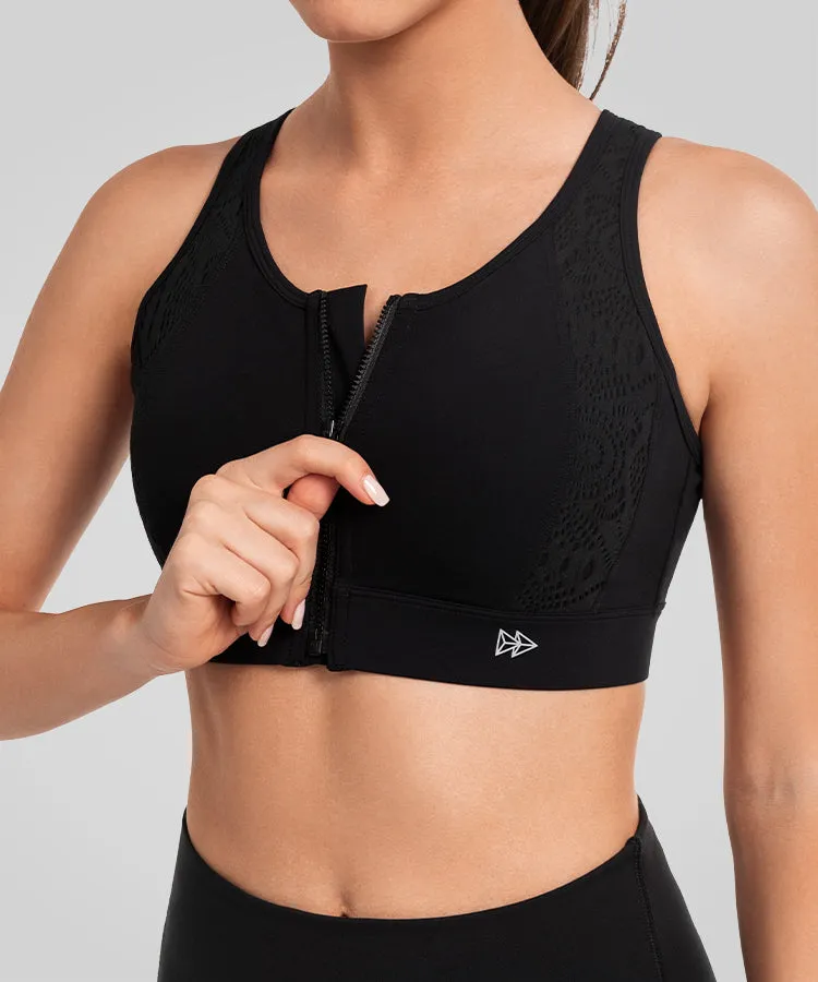 Echo Cut Out Design Padded Running Bra | Women's High Support Sports Bra