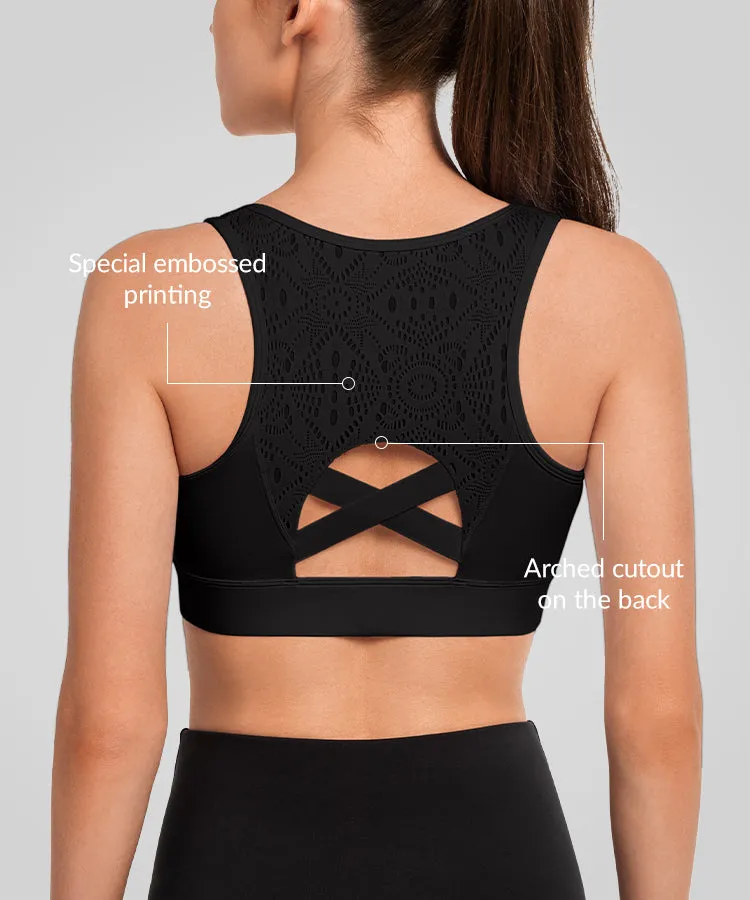 Echo Cut Out Design Padded Running Bra | Women's High Support Sports Bra