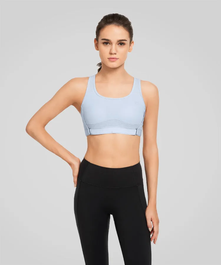 Echo Solid Adjustable Padded Running Bra | Women's High Support Sports Bra