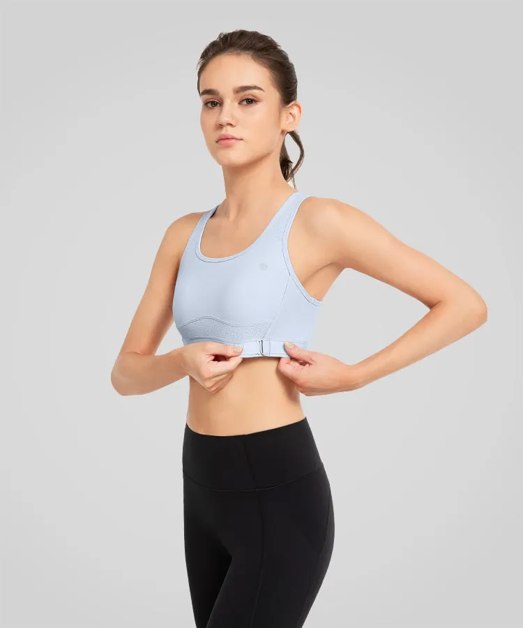 Echo Solid Adjustable Padded Running Bra | Women's High Support Sports Bra