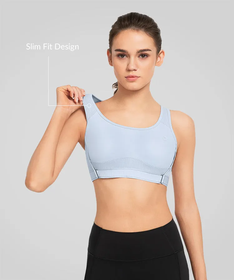 Echo Solid Adjustable Padded Running Bra | Women's High Support Sports Bra