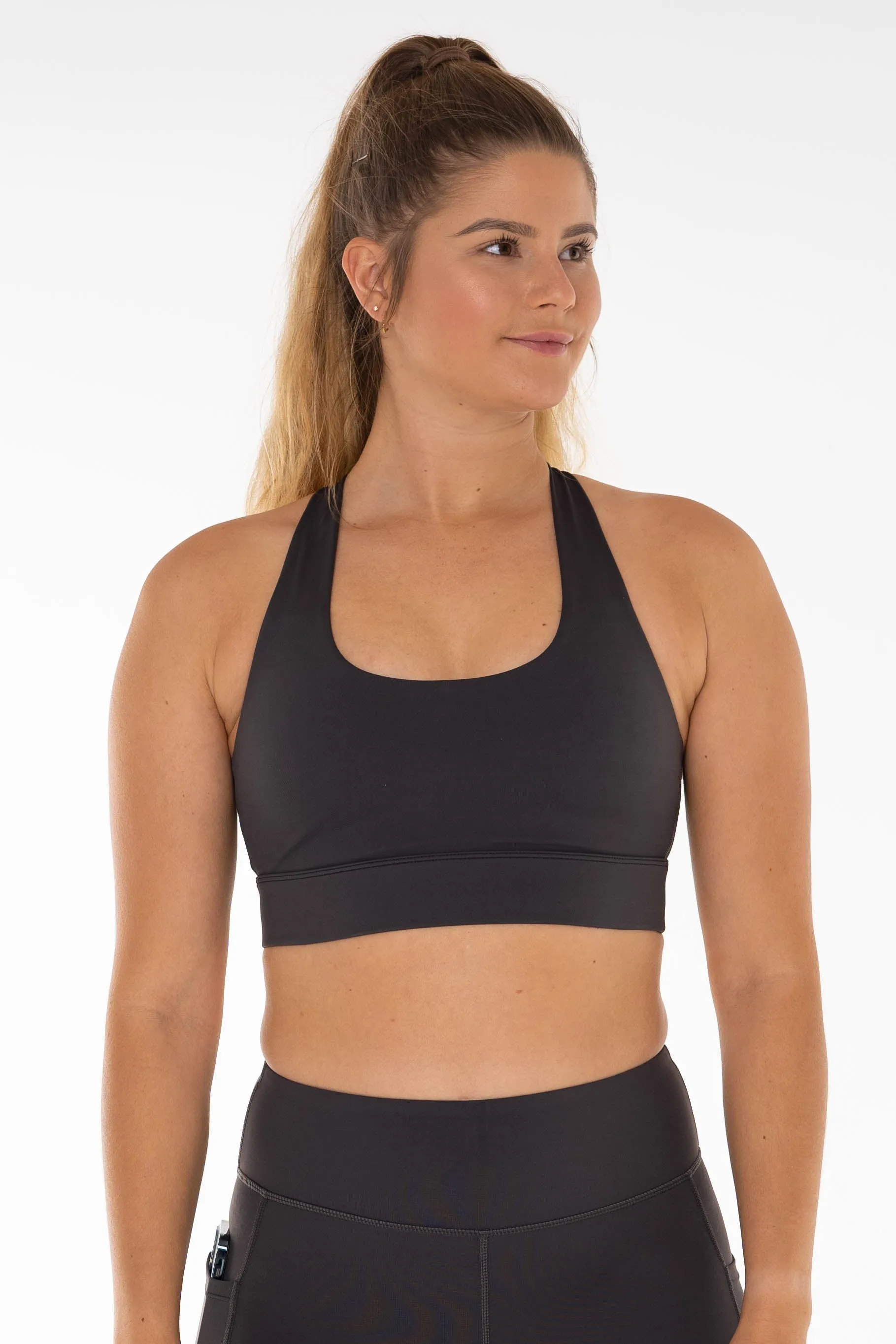 Empower Charcoal Strappy Sports Bra