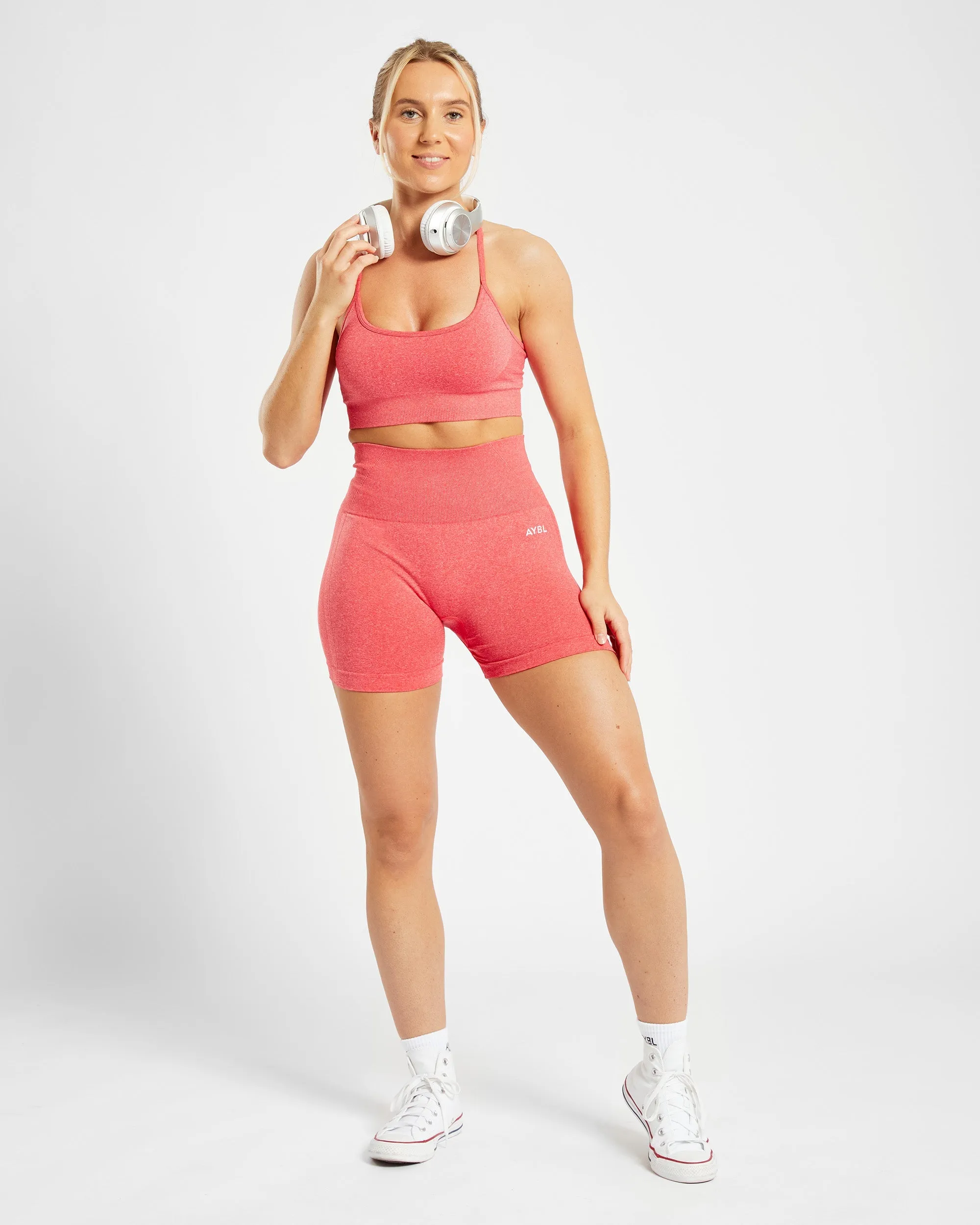 Empower Seamless Sports Bra - Coral Red Marl