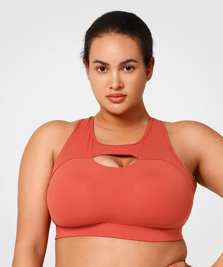 Enfold Hollow out Padded Running Bra | Women's High Support Sports Bra