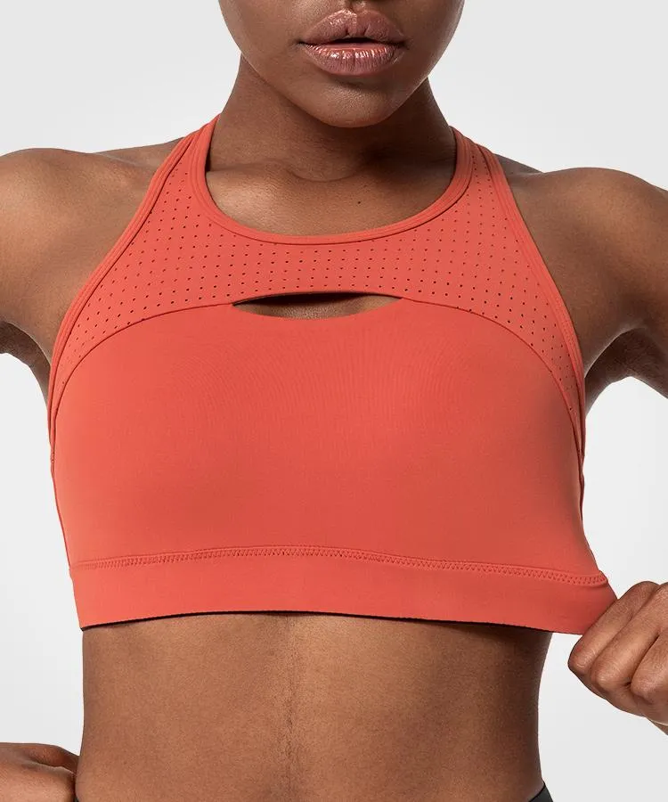 Enfold Hollow out Padded Running Bra | Women's High Support Sports Bra