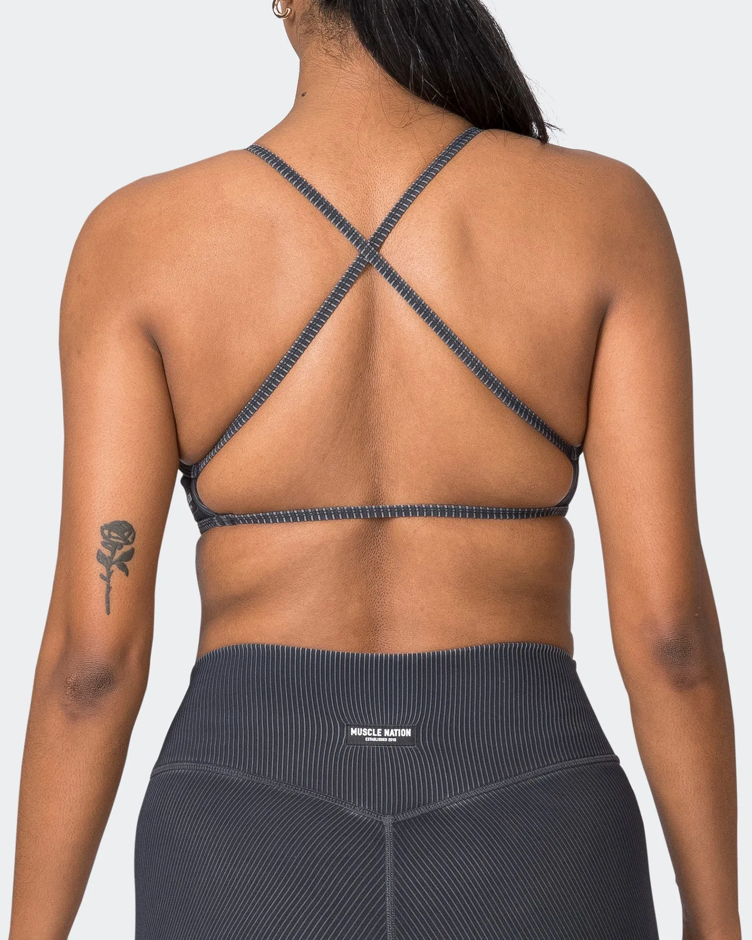 Essence Vintage Rib Bralette - Washed Black