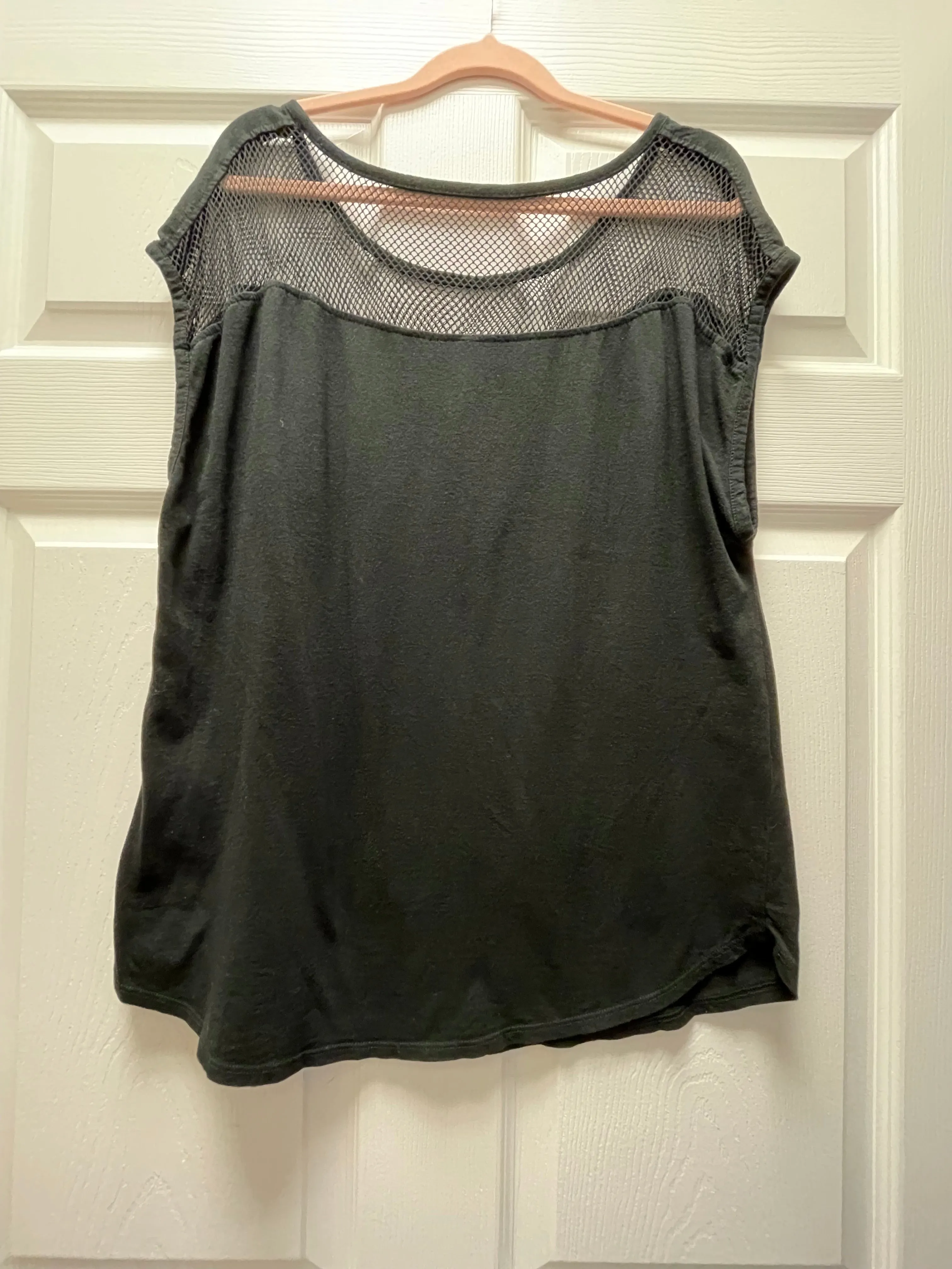 Fabletics Black Mesh Top Size M