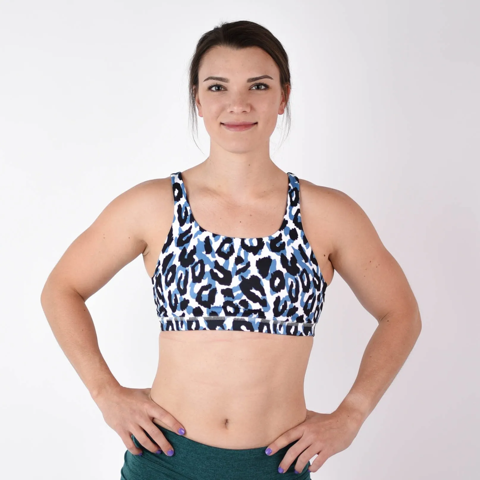 FLEO Celine Sports Bra - Blue Leopard