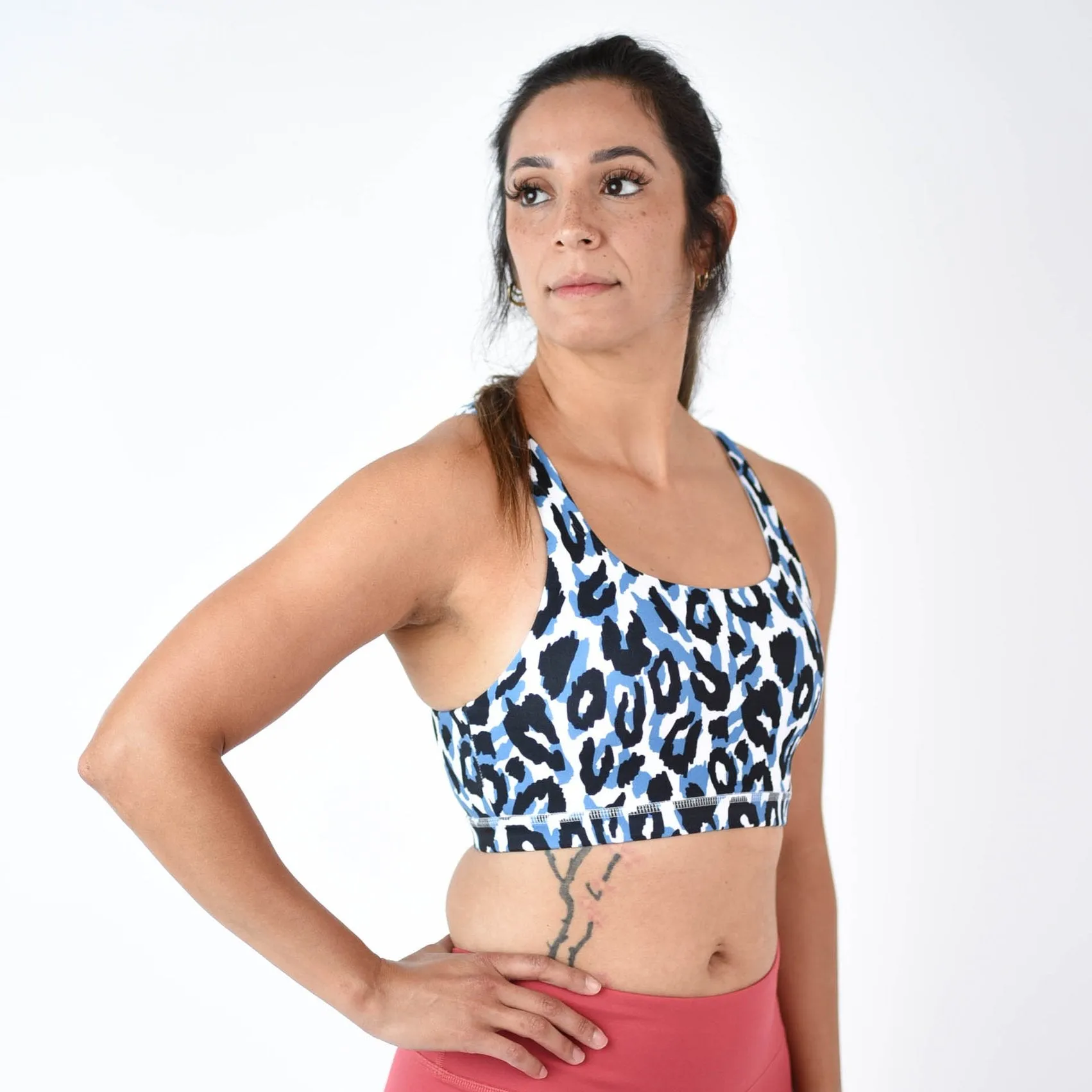 FLEO Celine Sports Bra - Blue Leopard