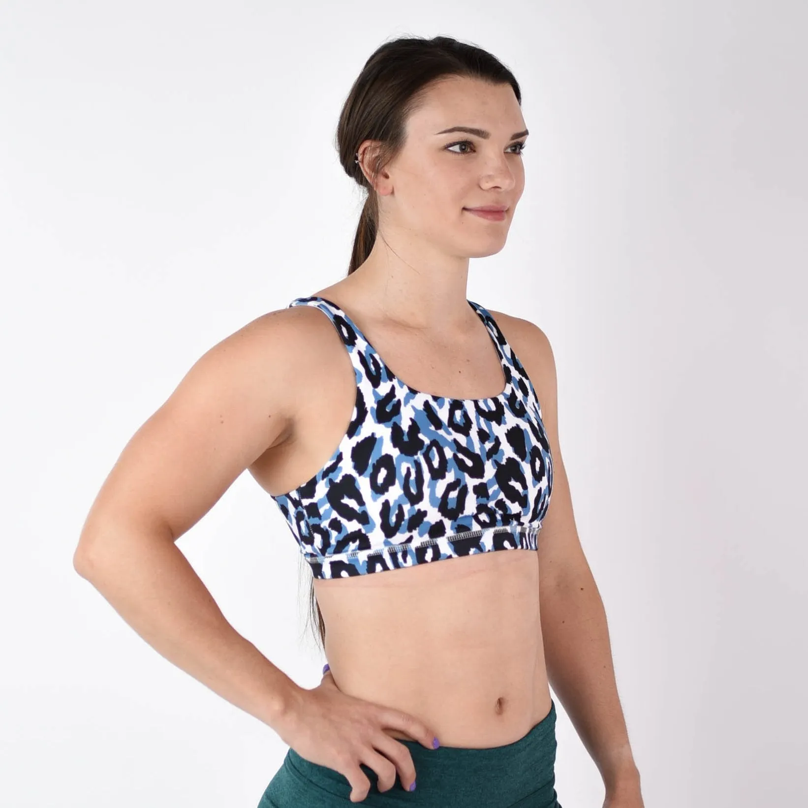 FLEO Celine Sports Bra - Blue Leopard