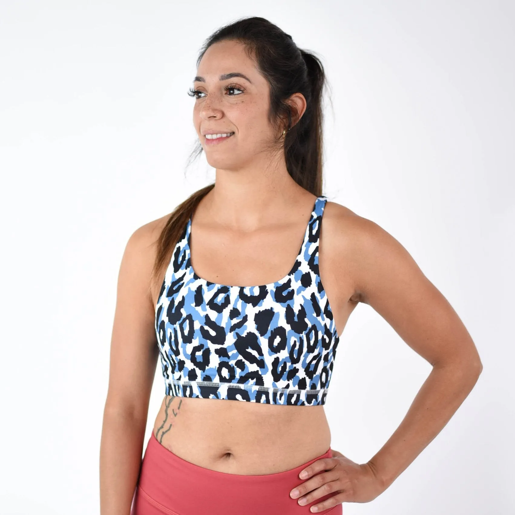 FLEO Celine Sports Bra - Blue Leopard