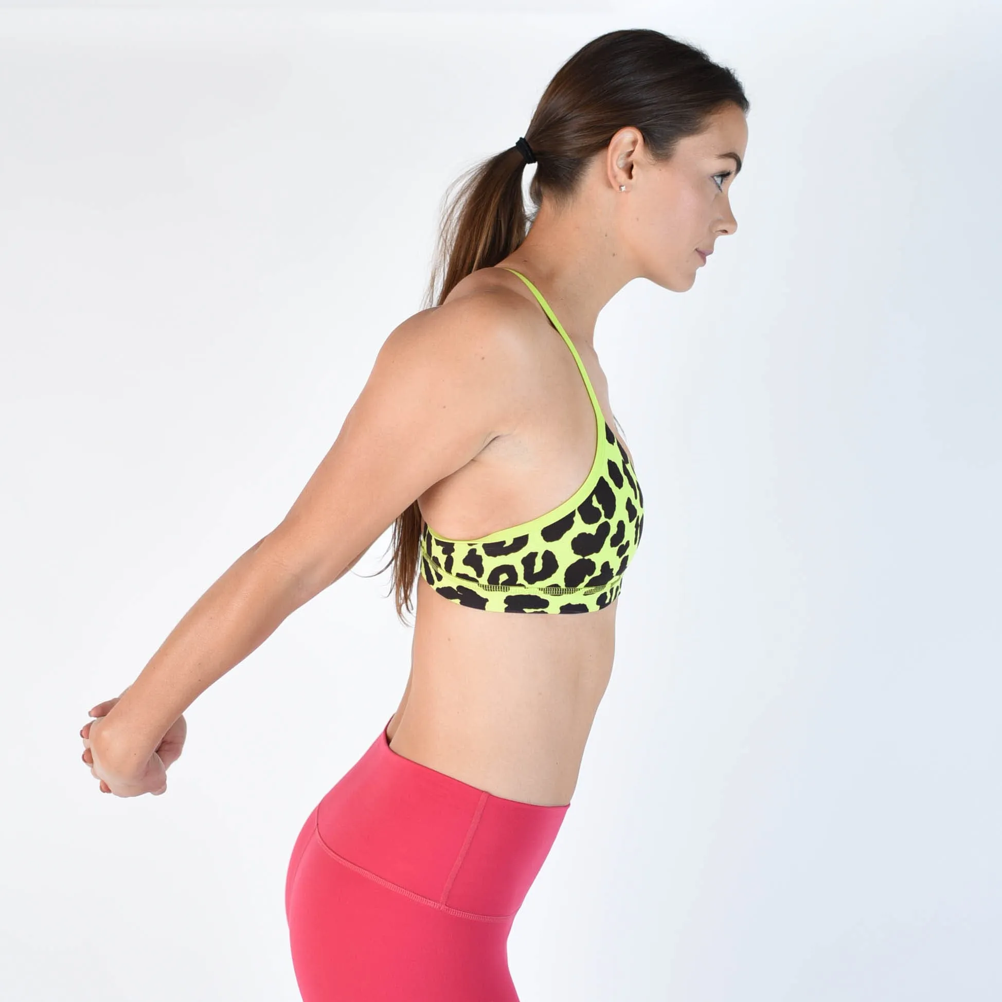 FLEO Reinette Sports Bra - Acid Lime Leopard