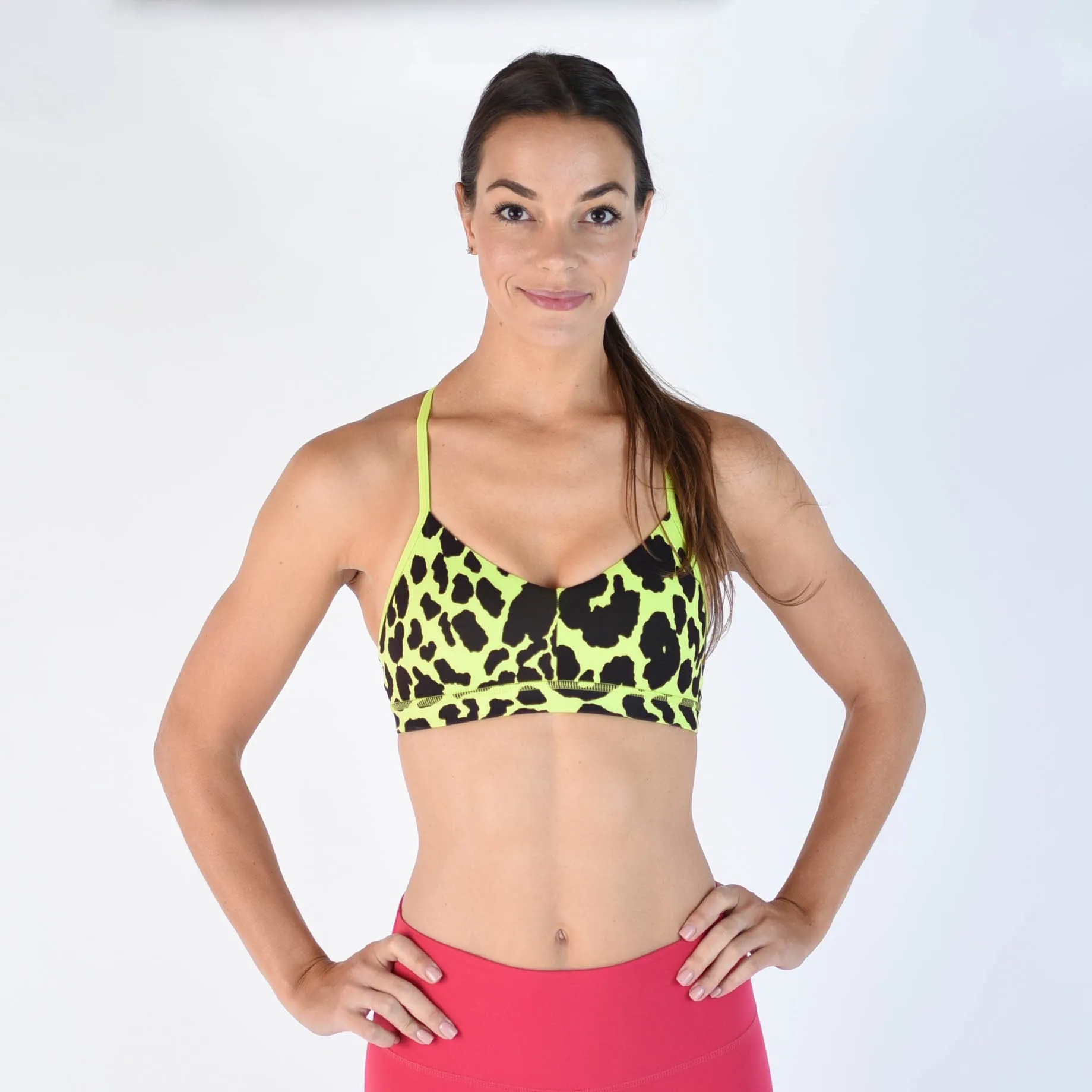 FLEO Reinette Sports Bra - Acid Lime Leopard