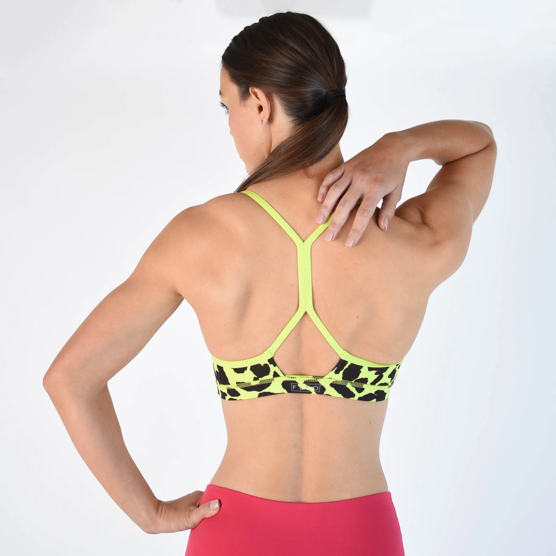 FLEO Reinette Sports Bra - Acid Lime Leopard