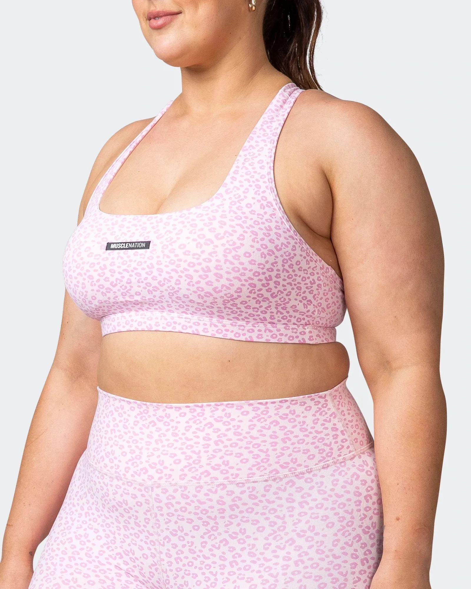 Flex Bra - Rose Quartz Mini Cheetah Print