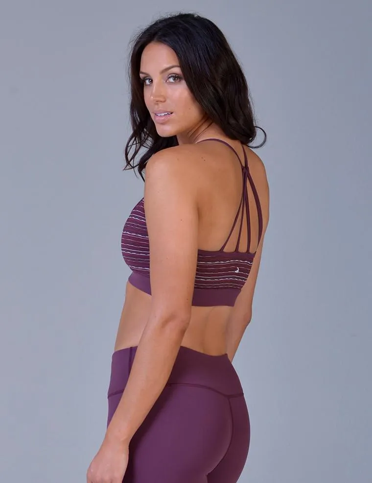 Glyder Ignite Bra - Bordeaux Chevron Jacquard