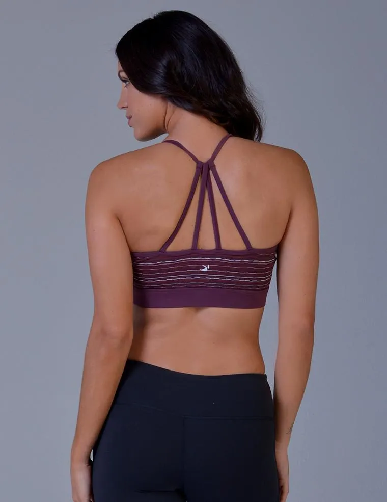 Glyder Ignite Bra - Bordeaux Chevron Jacquard