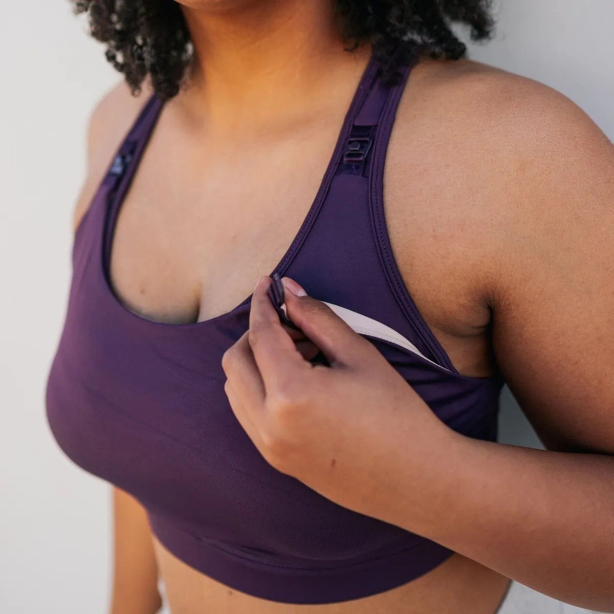 Go With The Flow Nursing Sports Bra - Eggplant