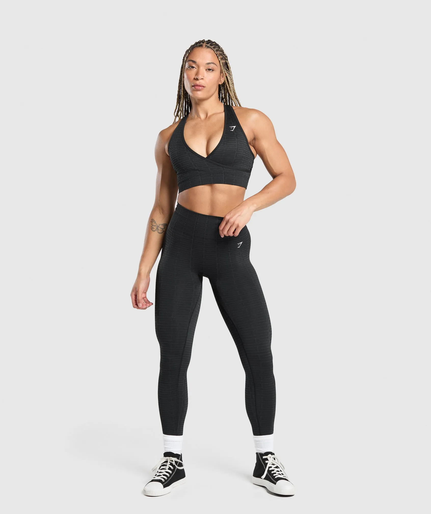 Gymshark Adapt Monogram Seamless Sports Bra - Black