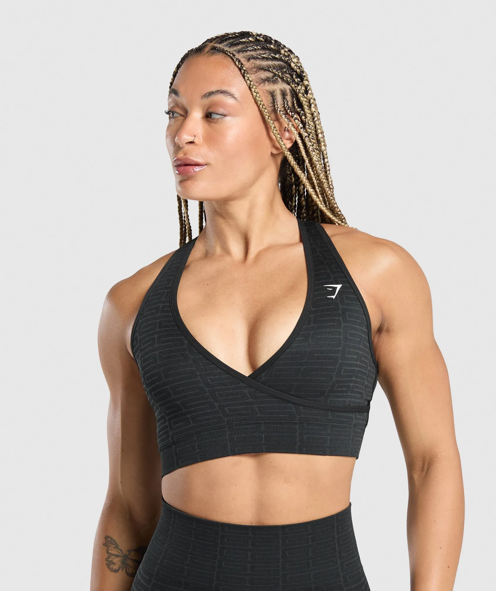 Gymshark Adapt Monogram Seamless Sports Bra - Black