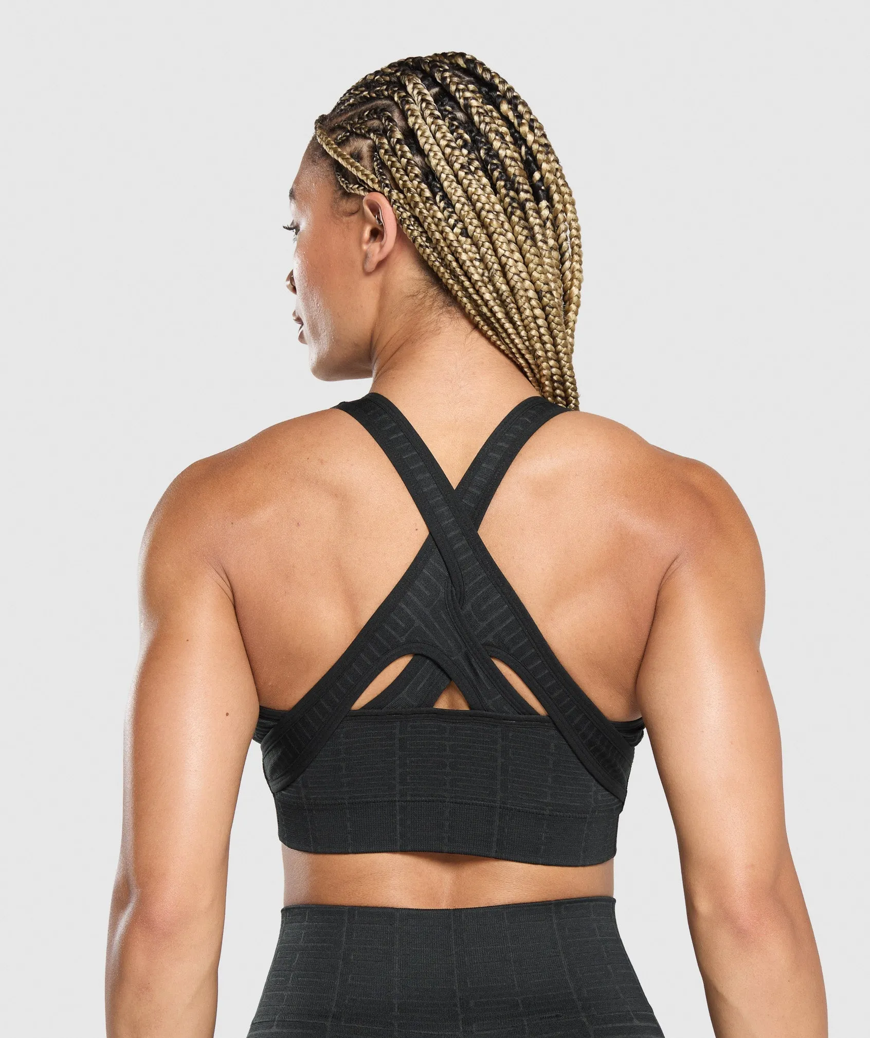 Gymshark Adapt Monogram Seamless Sports Bra - Black