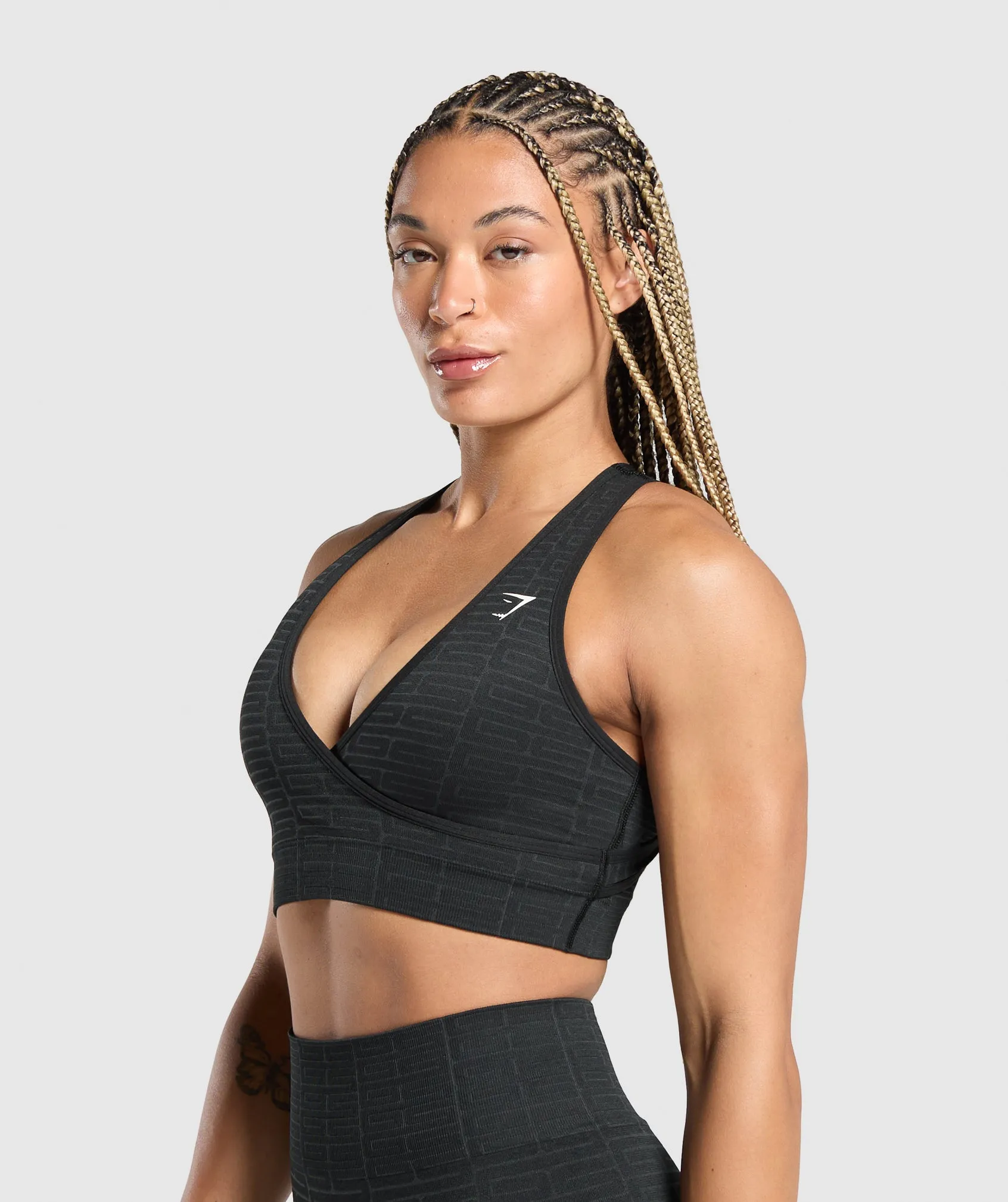 Gymshark Adapt Monogram Seamless Sports Bra - Black