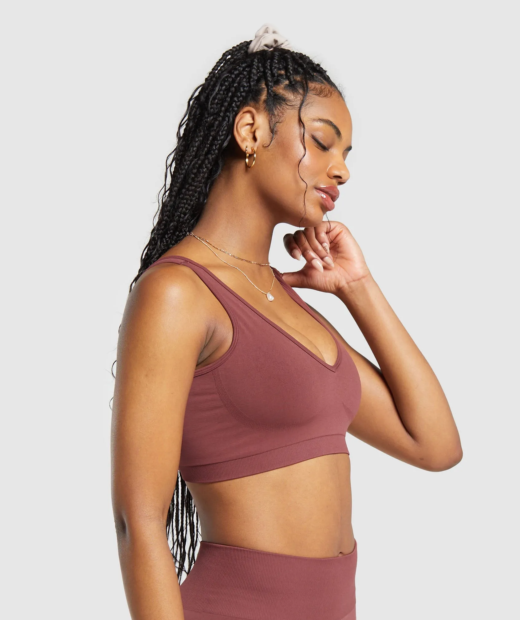 Gymshark Everyday Seamless Sports Bra - Burgundy Brown