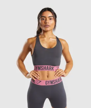 Gymshark Fit Sports Bra - Charcoal/Dusky Pink