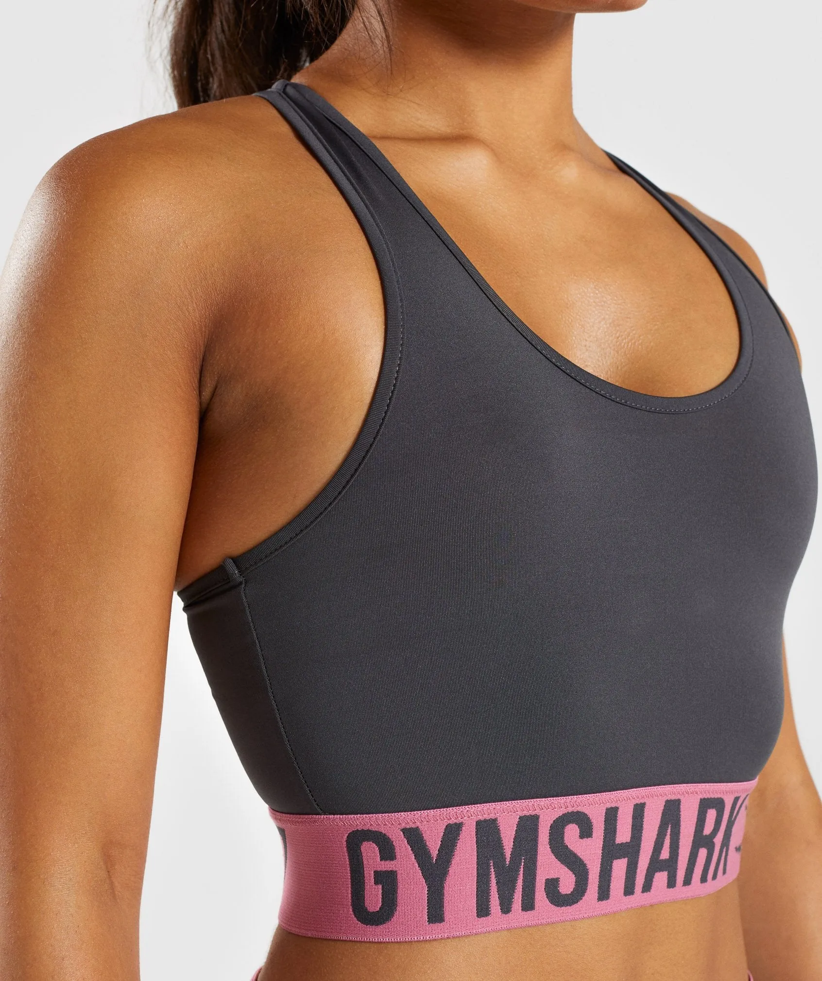 Gymshark Fit Sports Bra - Charcoal/Dusky Pink