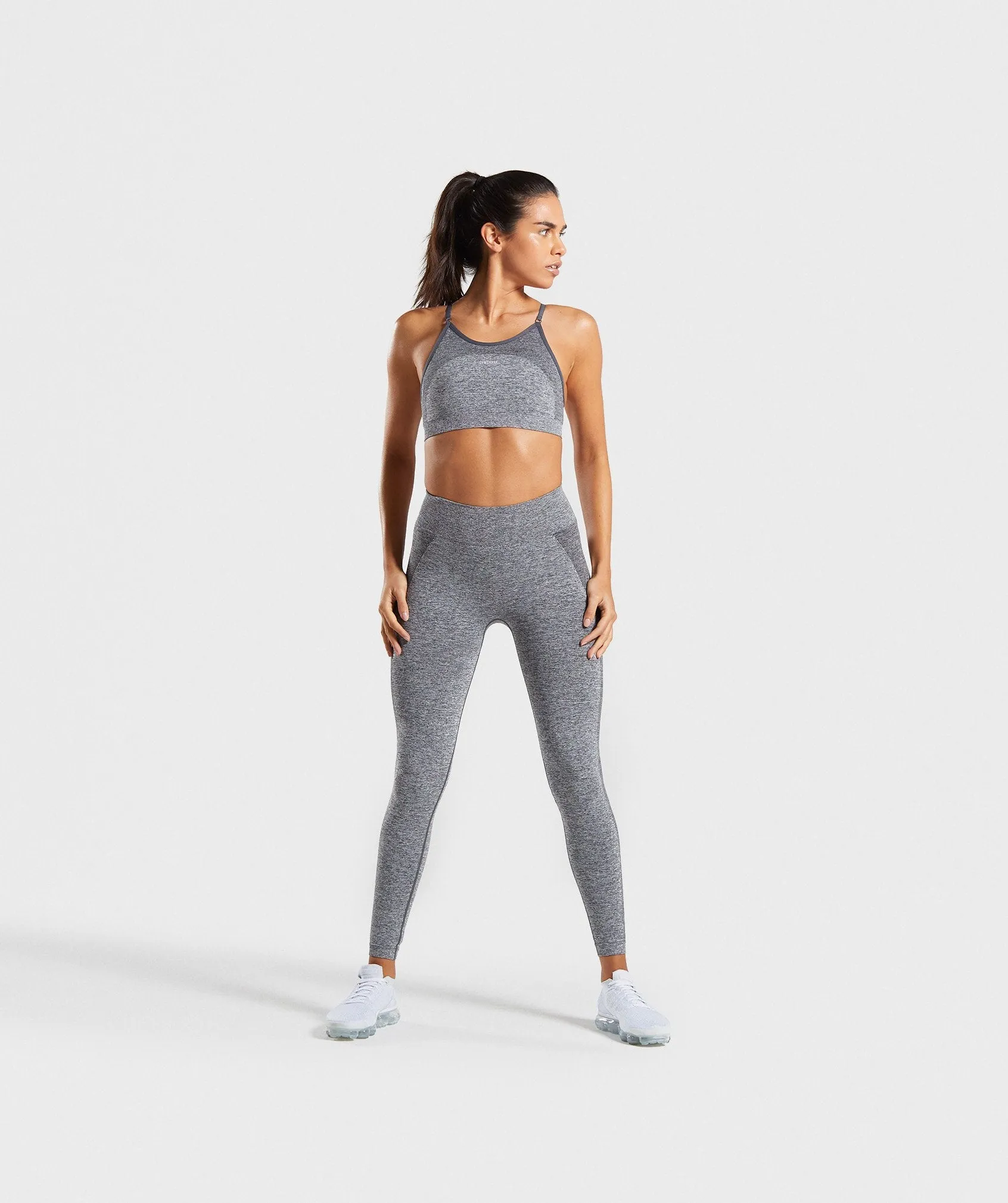 Gymshark Flex Strappy Sports Bra - Grey/Pink