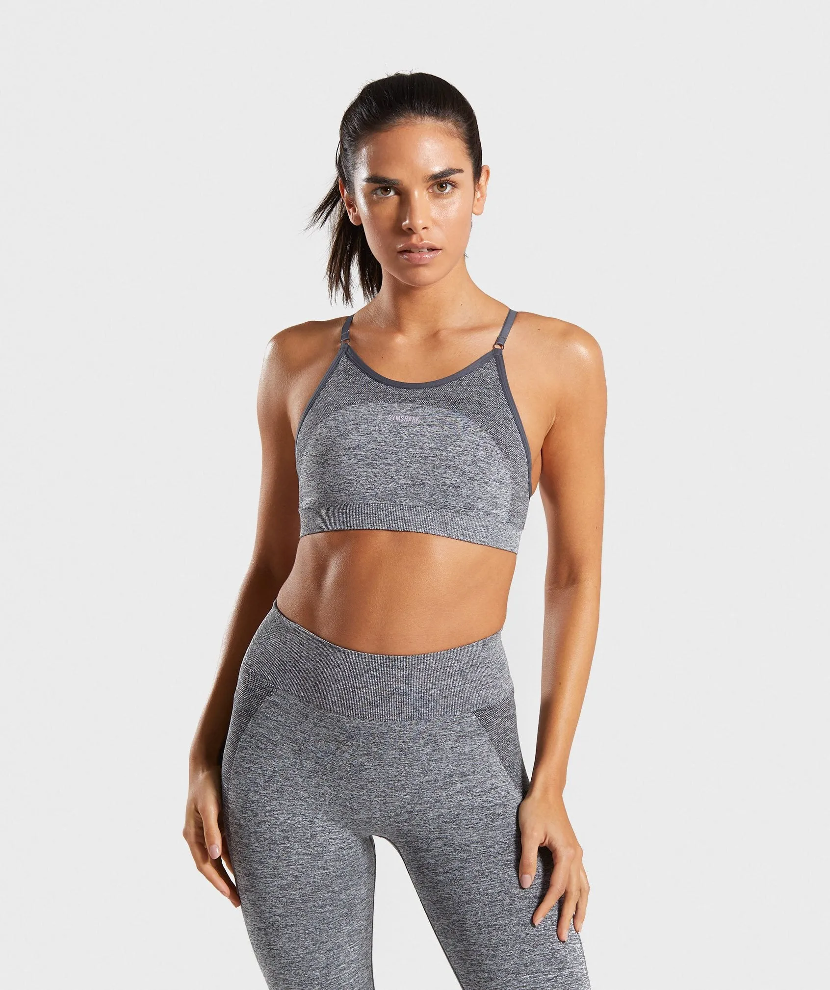 Gymshark Flex Strappy Sports Bra - Grey/Pink