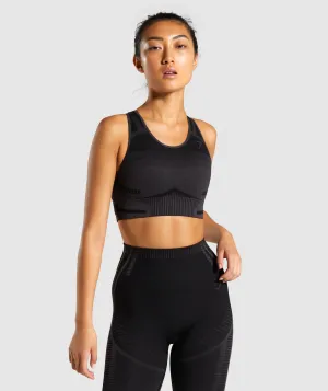 Gymshark Geo Seamless Sports Bra - Black