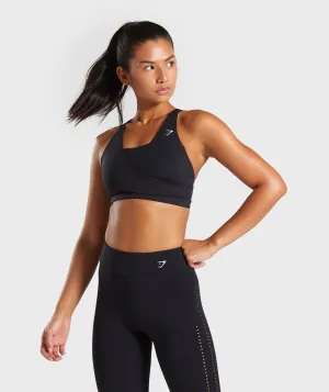 Gymshark Laser Cut Sports Bra - Black